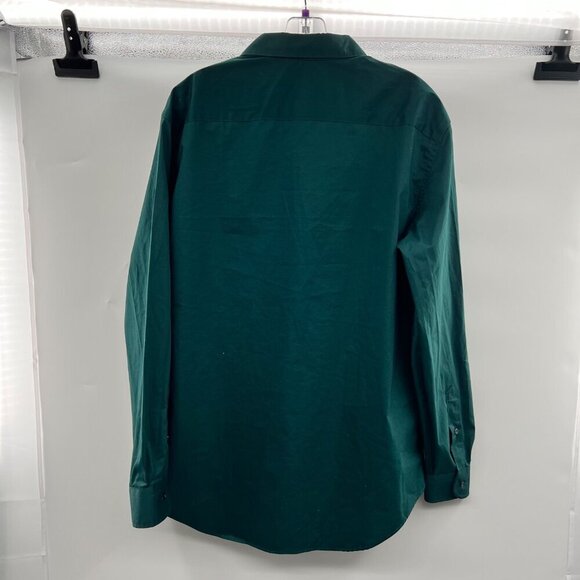 Egara Men's Skinny Fit Button Up Dress Shirt Green Size 16.5 34/35 - Picture 7 of 8